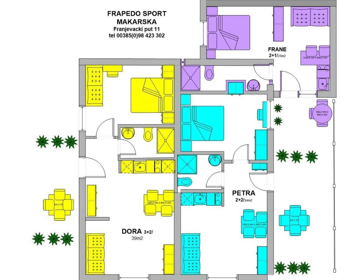 Frapedo Sport Makarska Apartment Bagian luar foto